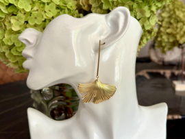 oorbellen lang ginkgo blad