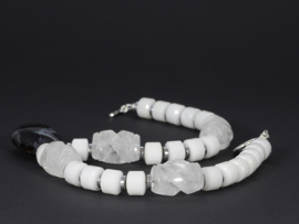 collier exclusief met witte agaat