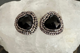 Oorbellen hart handmade bead embroidery