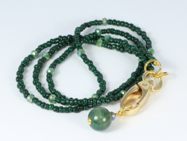 collier goldplated dondergroen met agaat