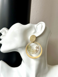 Statement oorbellen goldplated messing