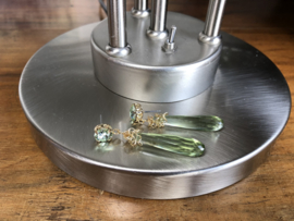 oorbellen goud met hydro quartz amethist groen