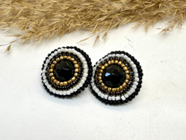 Stud earrings bead embroidery