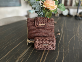 Tas handmade van Ansi Original metalic bruin