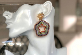 oorbellen beaded met miyuki's, rocailles en facet kristal