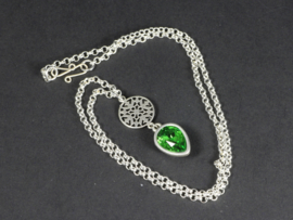 collier zilver met swarovski element fern green