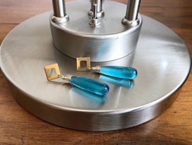 Oorbellen XL blauw hydro quartz