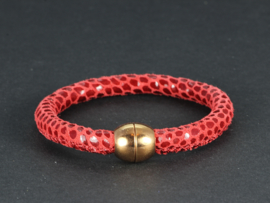 armband suède in rood met roségoud