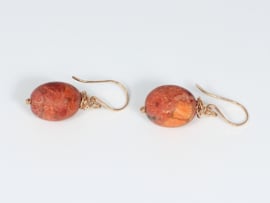 oorbellen roségoud met sponskoraal