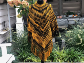 Dames poncho geel zwart