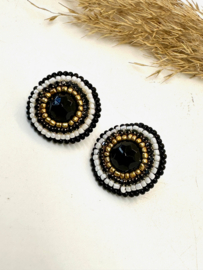 Stud earrings bead embroidery