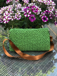 Raffia clutch groen