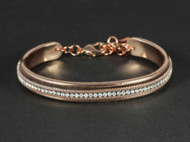 armband suède in roségoud met kristallen