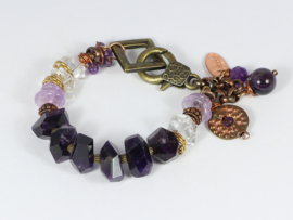 armband met amethist en bergkristal