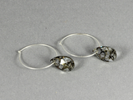 oorbellen zilver creolen met swarovski elements druppel
