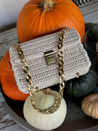 Tasje licht beige handmade