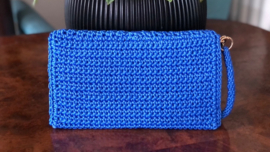 Tas clutch handmade in blauw