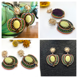 oorbellen soutache met jade