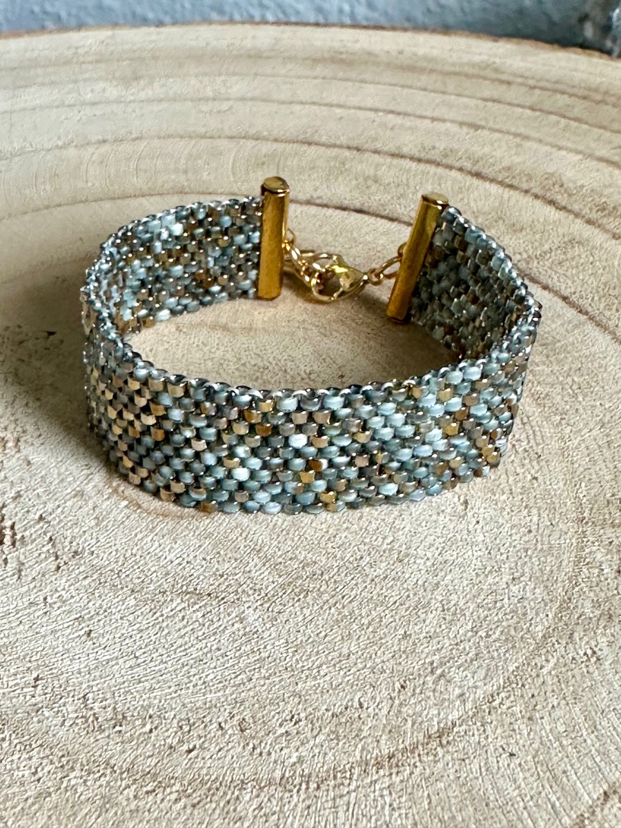 armband bead embroidery grijs goud met zeester