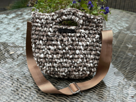 Tas buidel handmade wit bruin