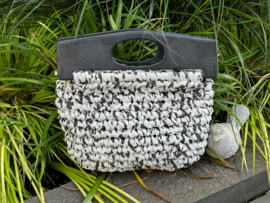 Tas handmade buidel in zwart wit