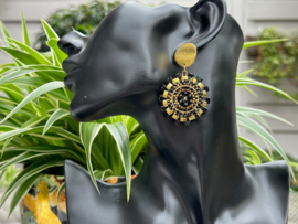oorbellen bead embroidery goud zwart II