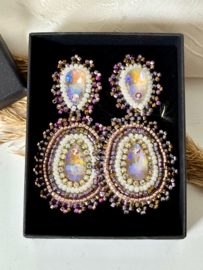 statement beaded oorbellen facet kristal
