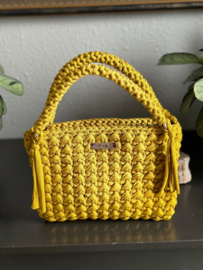 Tas handmade van Ansi Original in groen/geel