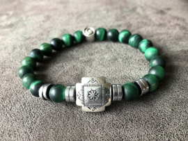 armband heren tijgeroog mat in groen