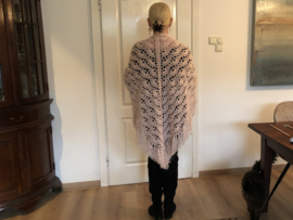 Brocante omslagdoek in roze