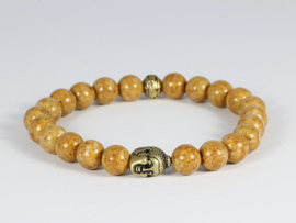 heren armband met jade en bronzen buddha