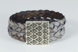 armband vintage leer met magneetslot