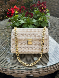 Tasje licht beige handmade