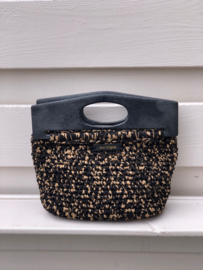 Tas handmade in zwart / camel