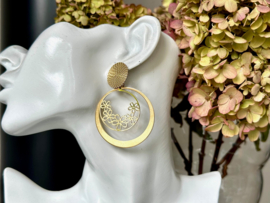 Statement oorbellen goldplated messing