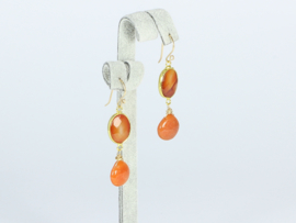 oorbellen goud met agaat en jade