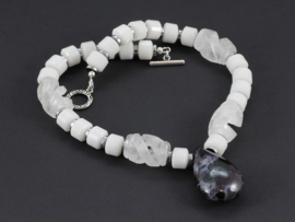 collier exclusief met witte agaat