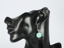 oorbellen zilver met lichtblauwe jade