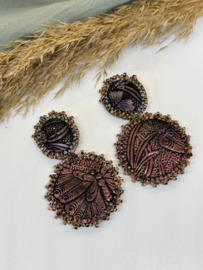 oorbellen bead embroidery abalone shell