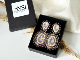 statement beaded oorbellen facet kristal