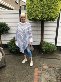 poncho XL wit gemêleerd