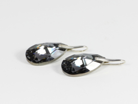 oorbellen zilver met swarovski elements druppel crystal silver night