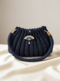 Asi Original tas handmade Bolletje Blauw maat M