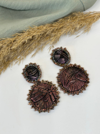 oorbellen bead embroidery abalone shell