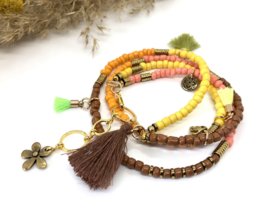 armband BOHO Chic bruin oranje