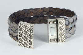 armband vintage leer met magneetslot