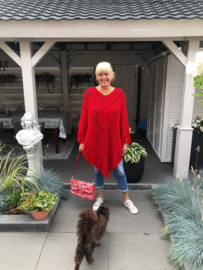 poncho in lovely red