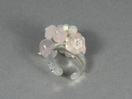 ring zilver met rozenkwarts