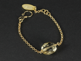 armband met schakels in goud met citrien