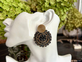 oorbellen bead embroidery zwart goud